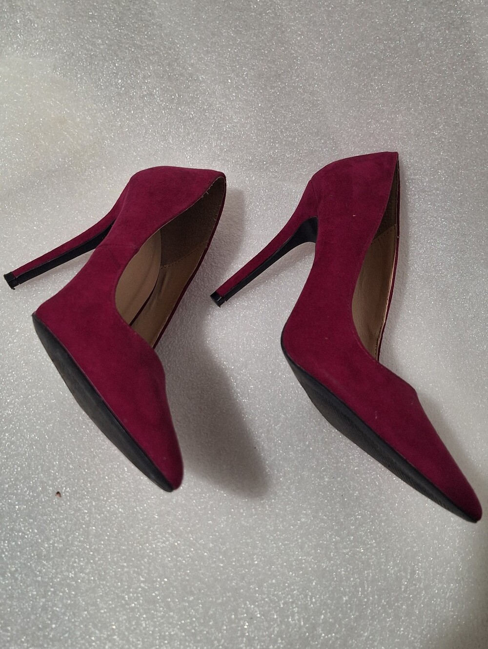 Women's Burgundy Pointed-Toe Stiletto Pumps